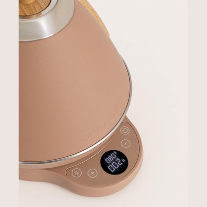 CREATE/KETTLE RETRO PRO/1L Electric Kettle with Temperature Control Mocha / Auto Off System, Quick Boil, Non-Slip Base, Transparent Panel, 1200W