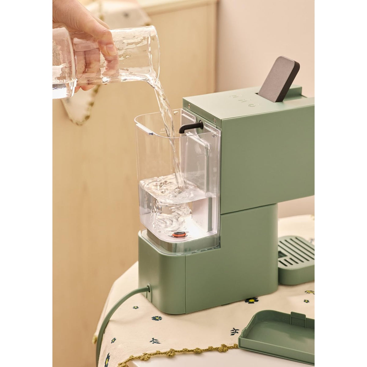 CREATE / THERA STUDIO/Multi-capsule espresso coffee maker and sage green ground coffee/Touch control panel, 19bar, programmable, 3 interchangeable adapters, anti-vibration system, 1450W