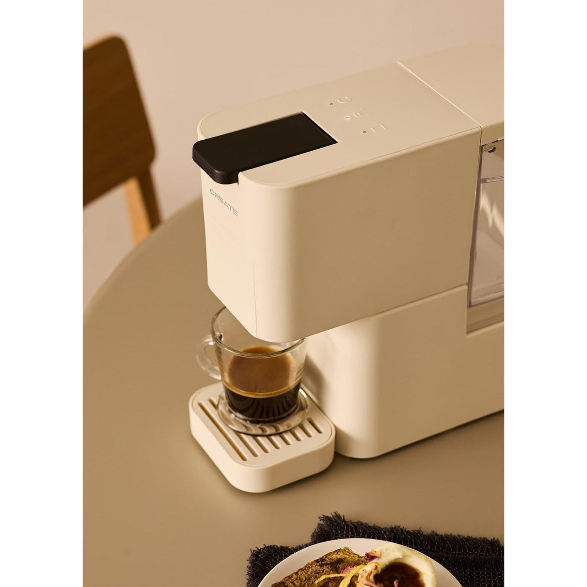 CREATE / THERA STUDIO/Express Multi-Capsule Coffee Machine and Off-White Ground Coffee/Touch Panel, 19 Bar, 3 Interchangeable Adapters, 1450 W