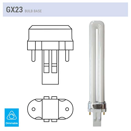 KOR - Pack of 4, 13W GX23 CFL Light Bulbs, 3500K Neutral White, Energy Efficient