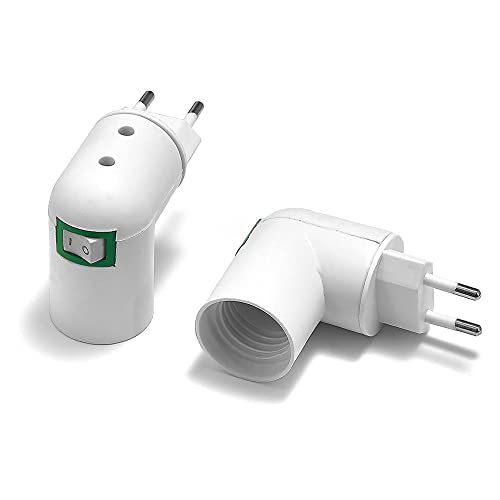 Kanlim E27 to EU Adapter - Lamp Base with Switch for LED Bulbs