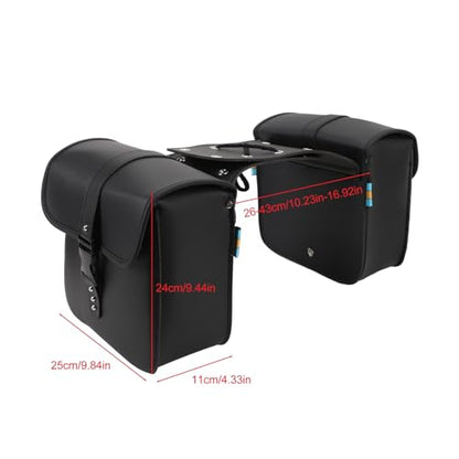 Keenso - Universal PU Leather Motorcycle Saddlebags, Weather-Resistant, High Capacity