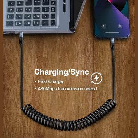 Kiyoda - USB C to Lightning Cable 3FT 2Pack, Coiled, Fast Charging, MFi Certified