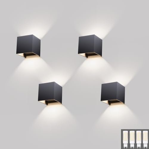 Klighten Pack of 4 Waterproof Wall Lights - Modern Design, G9 Bulb