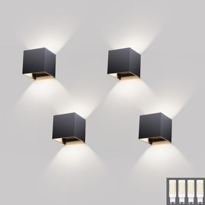 Klighten Pack of 4 Waterproof Wall Lights - Modern Design, G9 Bulb