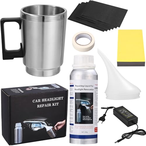 Leazzle Headlight Polishing Set - 200ml Fluid & Yellowing Removal
