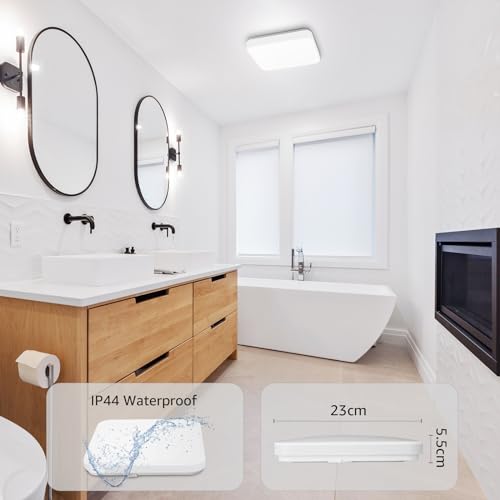 Lepro - 24W Super Bright Square LED Ceiling Light, Daylight White 5000K, IP44 Waterproof