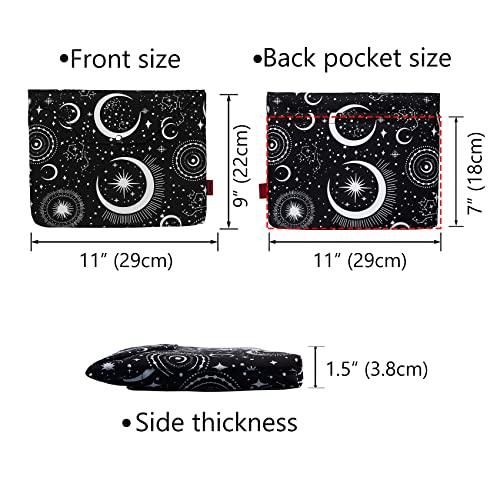 Lparkin - Glow in the Dark Padded Book Cover with Button & Extra Pocket, 11"x9"