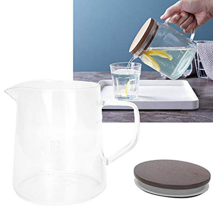 Lybunair - Heat Resistant Glass Coffee Pot with Lid, Insulated Handle, 500ml
