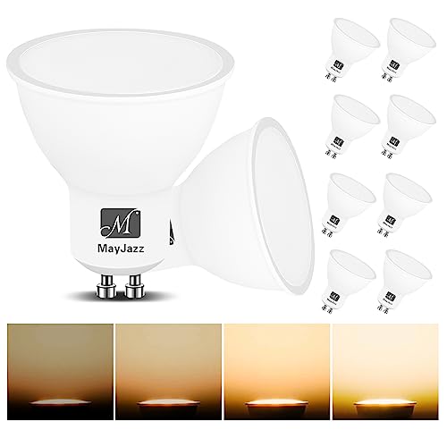 MayJazz 7W GU10 LED Warm White Dimmable Bulb Pack of 10