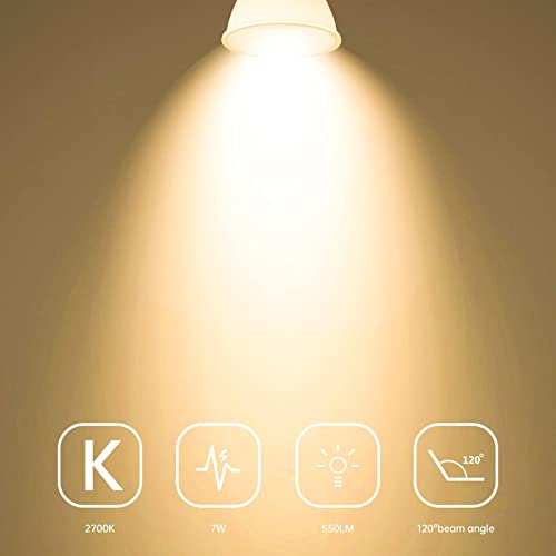 MayJazz - 7W GU10 LED Warm White Dimmable Bulb, 2700K, 600 LM, Pack of 10