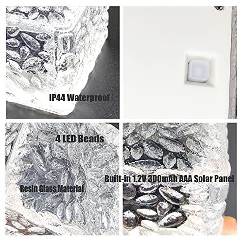 Medoyoh - Outdoor Solar Pave Glass Light with Warm White LED, Waterproof, Auto On/Off