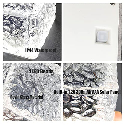 Medoyoh - Outdoor Solar Pave Glass Light with Warm White LED, Waterproof, Auto On/Off