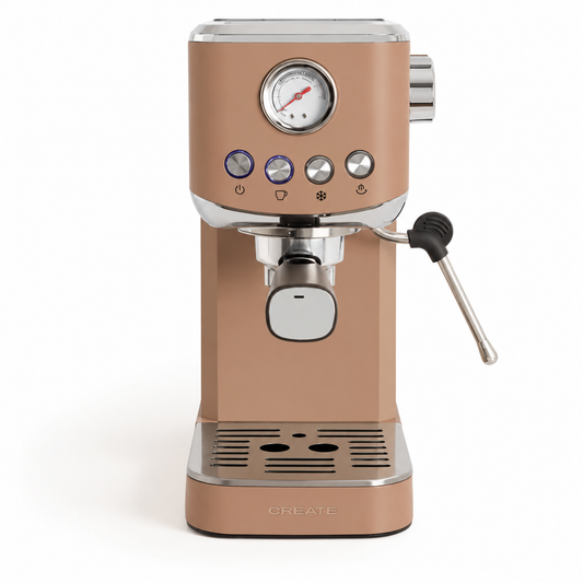 CREATE / THERA CLASSIC COMPACT/Espresso Mocha Machine/20 Bar Semi-Automatic Coffee Machine with Cold Coffee Function, 1.2L Tank, Ground Coffee and ESE Pods 55 mm, with Steamer, 1350W