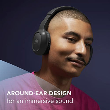 Music Sound - Basic Bluetooth Headphones with 14-Hour Battery Life, LED Indicator, AUX Input, Extendable Headband