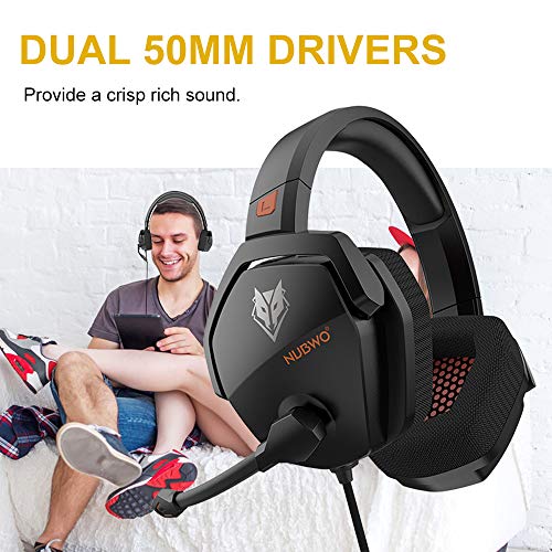 Nubwo - N16 Over Ear Gaming Headset with Noise Cancelling, 50mm Drivers, Mic