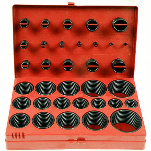 Set of oil-resistant rubber O-rings in various sizes