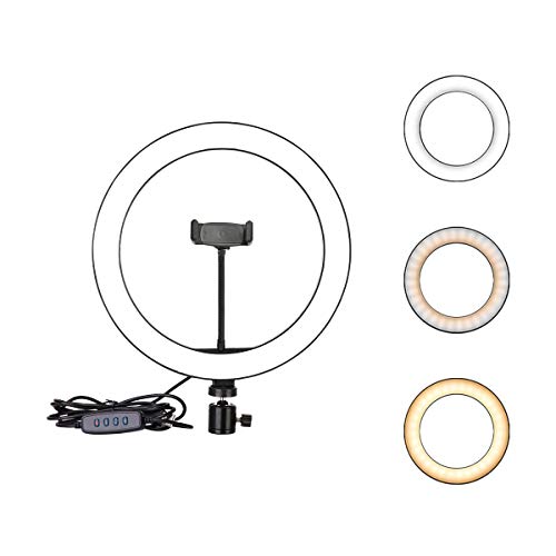 Enhance your streaming and makeup with the Oebld Dimmable 10" Ring Light featuring 3 modes and 10 brightness levels. Perfect for YouTube and live streaming! Keywords: ring light, dimmable, streaming, makeup, YouTube