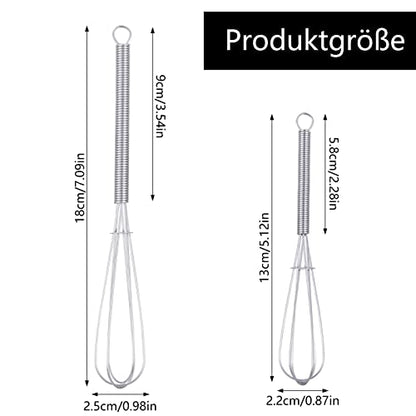 Opopark - Professional Plus Whisk Set, Stainless Steel, 13cm & 18cm, Pack of 6