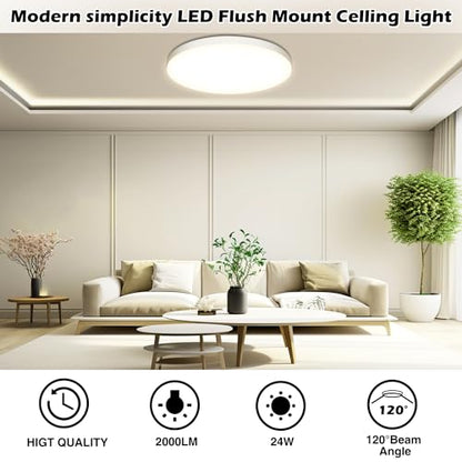 Ouila - LED Ceiling Light 24W 2000LM, IP44 Rated, 4000K for Bathrooms & More
