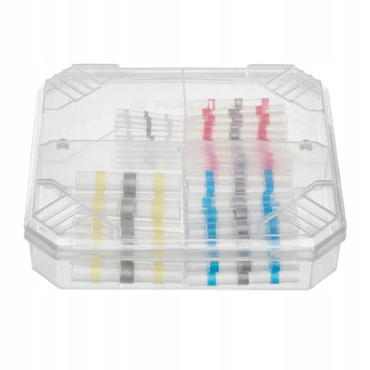 60 piece set of heat-shrink butt connectors with color-coded for easy identification