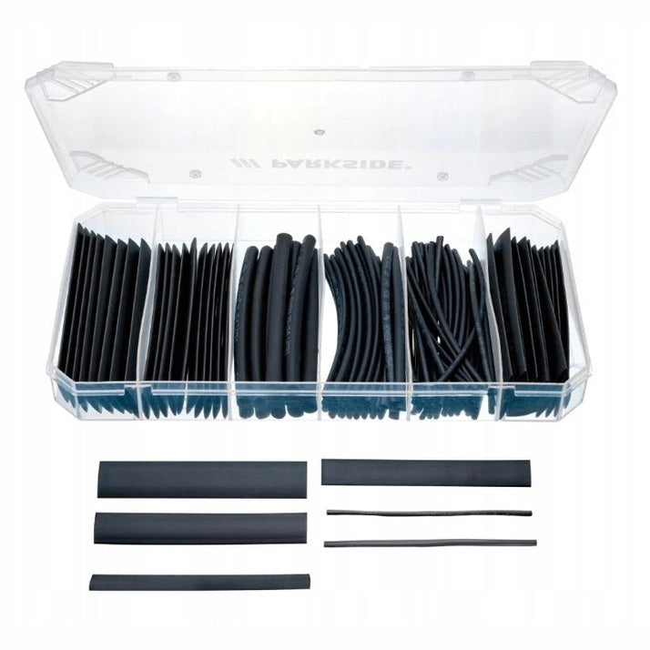 PARKSIDE 127 Piece Black Heat-shrink Tubing Set for electrical insulation