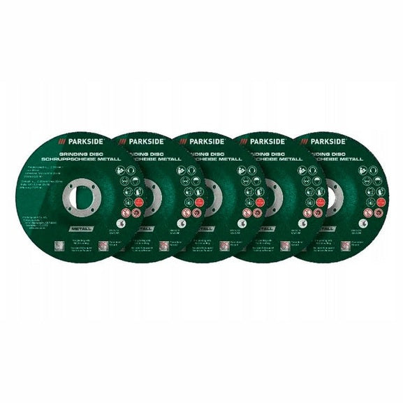 Set of 5 metal grinding discs with 115mm diameter