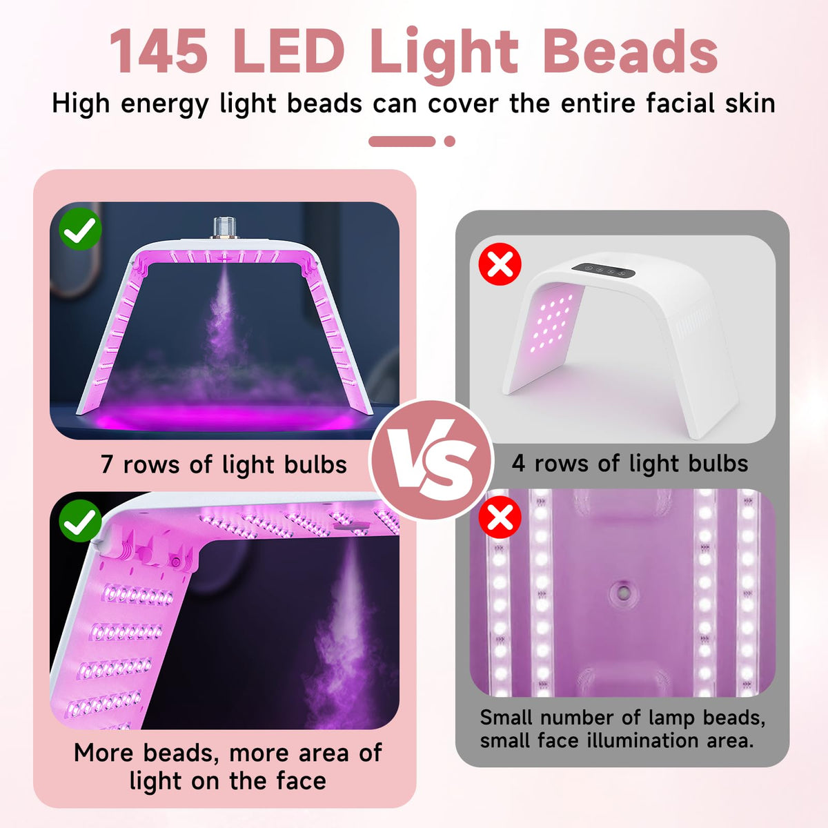 LED Face Light Therapy Mask, Folding 7 Colors and Cyclic Colors LED Mask Light Therapy for Skincare, Facial Red Light Therapy Face Mask, SPA Equipment for Skincare at Home