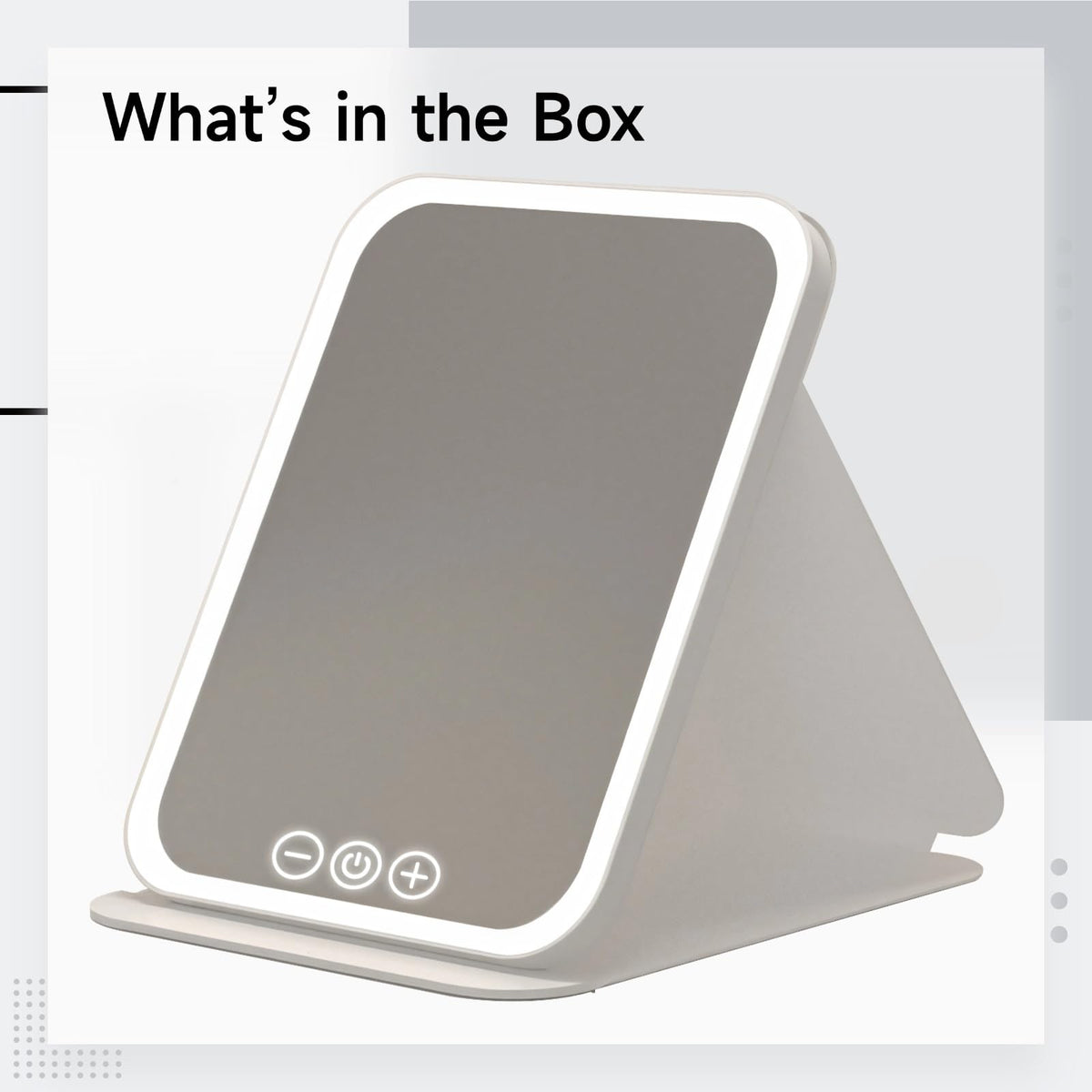 Travel-Friendly Makeup Mirror with Led Light, Foldable, Touch-Control & Type-C Rechargeable