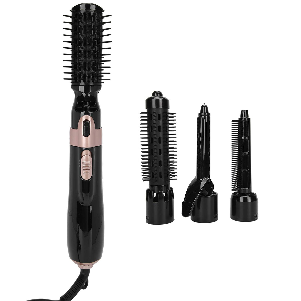 Hair Dryer Brush, 4 in 1 Hot Air Brush Hair Blow Dryer Brushes Set Volumizer Curler Combo with Interchangeable Brush Head Automatic Hair Curler Curling Iron