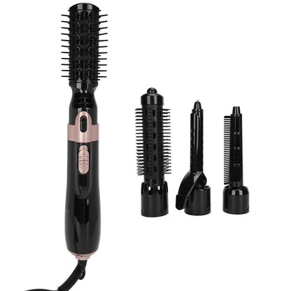 Hair Dryer Brush, 4 in 1 Hot Air Brush Hair Blow Dryer Brushes Set Volumizer Curler Combo with Interchangeable Brush Head Automatic Hair Curler Curling Iron