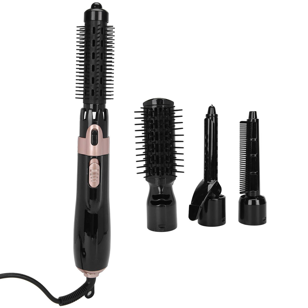 Hair Dryer Brush, 4 in 1 Hot Air Brush Hair Blow Dryer Brushes Set Volumizer Curler Combo with Interchangeable Brush Head Automatic Hair Curler Curling Iron