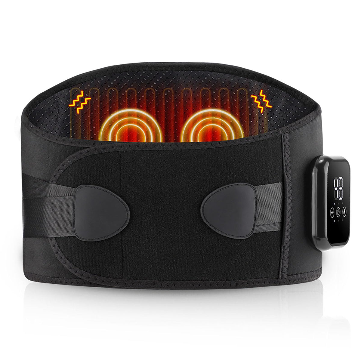 Lumbar Massage Belt with Heat, Waist Massager, 3 Fast Heating Modes and Massage for Lower Back Relief