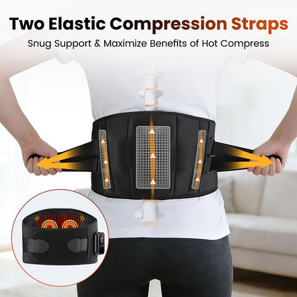 Lumbar Massage Belt with Heat, Waist Massager, 3 Fast Heating Modes and Massage for Lower Back Relief