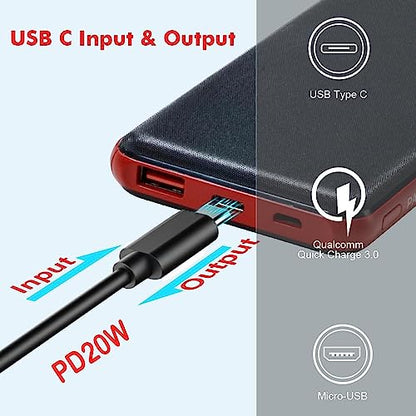 Paidashu - Power Bank Pack of 2, 10600 mAh, 22.5W Fast Charging, USB-C