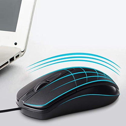 Prettyia - Ergonomic USB Wired Mouse with 1000 DPI Precision for Gaming