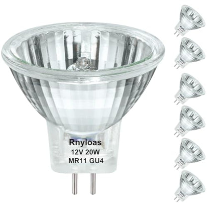 GU4 Halogen 20W MR11 Bulbs - Dimmable Warm White 2800K, 6 Pack