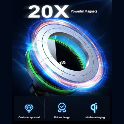 Rorhxia - 15W Qi2 MagSafe Car Mount Charger, Magnetic Holder, No Vent Blockage