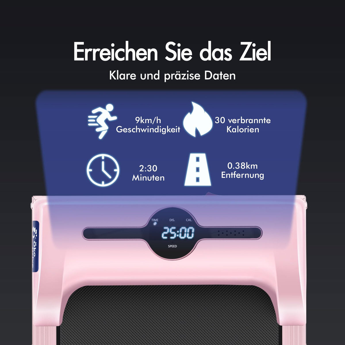 BLACK LORD Treadmill 2.2 HP - Treadmill with Speed Control 1-9 km/h for Home, Office & Gym, Electric Exercise Bike for Walking, Jogging & Effective Training (Pink)