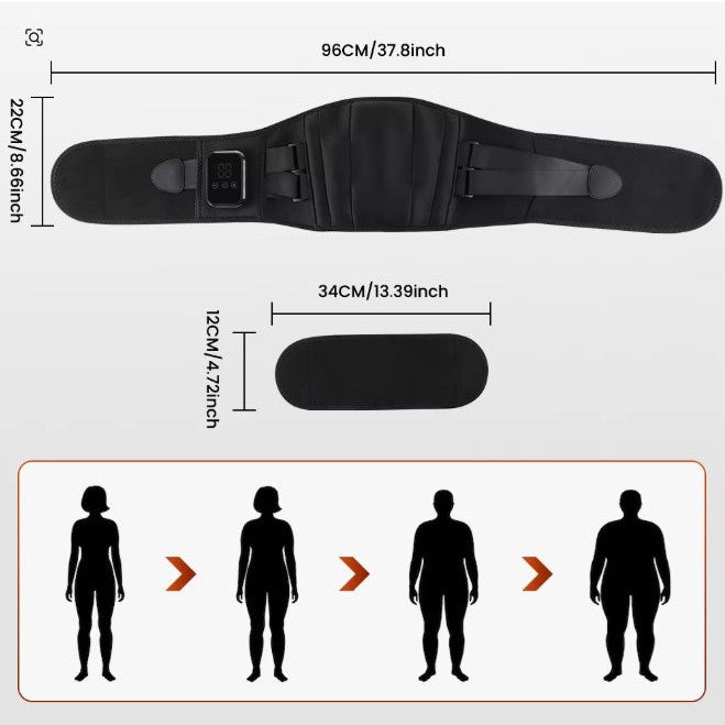 Lumbar Massage Belt with Heat, Waist Massager, 3 Fast Heating Modes and Massage for Lower Back Relief