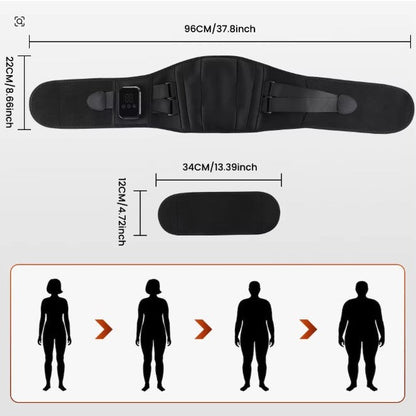 Lumbar Massage Belt with Heat, Waist Massager, 3 Fast Heating Modes and Massage for Lower Back Relief