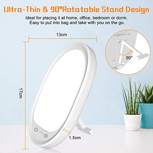 Soulcker - 10,000 Lux Light Therapy Lamp with 3 Brightness Levels & Timer