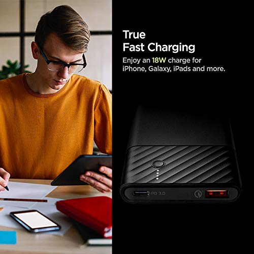 Spigen - 10000mAh Power Bank with USB C PD 18W, Quick Charge, Portable Design