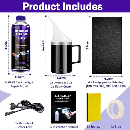 Spinne Lucas - 300G Headlight Preparation Kit with Repair Fluid & Polishing Tools