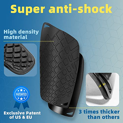 Sportout - Football Shin Guards for Adults & Kids, Padded Ankle Protection, High Elastic Sleeve