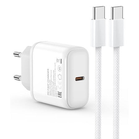 Shop Tortoise Look's 20W Fast iPhone Charger with 2M USB C Nylon Cable. Compatible with iPhone 15, iPad, and Samsung Galaxy. Fast charging, durable design.