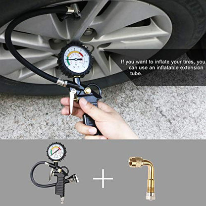 Uraqt - Tire Pressure Gauge with Inflator, 220 PSI, Quick Connect Coupler