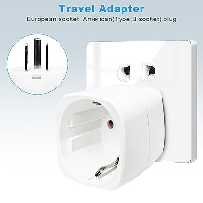 Vutizal - Pack of 2 Travel Adaptor USA Socket, EU to USA Plug, Compact Design