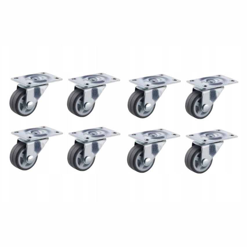 Set of 8 Parkside swivel caster wheels, each with a 30mm diameter and a load capacity of 10kg