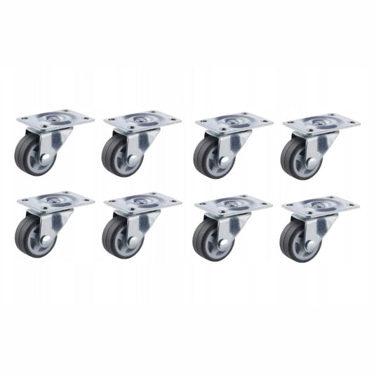 Set of 8 Parkside swivel caster wheels, each with a 30mm diameter and a load capacity of 10kg